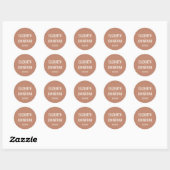 Simple Boho Typografie Clay Wedding Runder Aufkleber (Blatt)