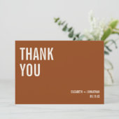 Simple Boho Typografie Wedding Dankeschön-Karte Dankeskarte (Stehend Vorderseite)