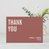 Simple Boho Typografie Wedding Dankeschön-Karte Dankeskarte (Stehend Vorderseite)