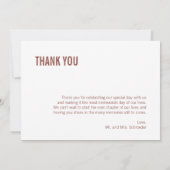 Simple Boho Typografie Wedding Dankeschön-Karte Dankeskarte (Rückseite)