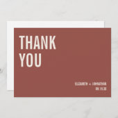 Simple Boho Typografie Wedding Dankeschön-Karte Dankeskarte (Vorne/Hinten)