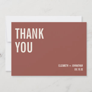 Simple Boho Typografie Wedding Dankeschön-Karte Dankeskarte