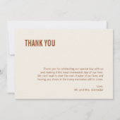 Simple Boho Typografie Wedding Dankeschön-Karte Dankeskarte (Rückseite)