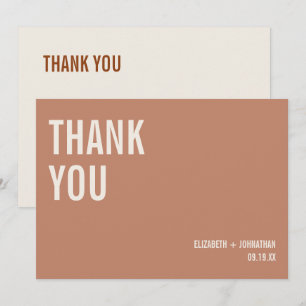 Simple Boho Typografie Wedding Dankeschön-Karte Dankeskarte