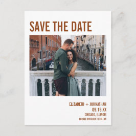 Simple Boho Typografy Foto Save the Date Ankündigungspostkarte