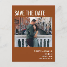 Simple Boho Typografy Foto Save the Date Ankündigungspostkarte