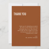 Simple Boho Typografy Wedding Danke Foto (Rückseite)