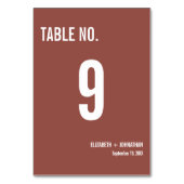 Simple Boho Typografy Wedding Tischnummer (Rückseite)