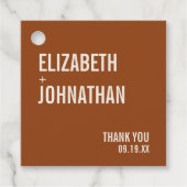 Simple Boho Typografy Wedding Vielen Dank Geschenkanhänger (Vorderseite)