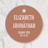 Simple Boho Typografy Wedding Vielen Dank Geschenkanhänger (Rückseite)