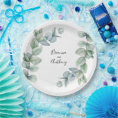 Simple Boho Watercolor Eukalyptus Greenerity Weddi Pappteller (Party)