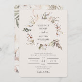 Simple Boho Wedding Einladung (Vorne/Hinten)