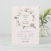 Simple Boho Wedding Einladung (Stehend Vorderseite)