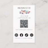 Simple Boho Wedding Hair Stylist Romantic QR Code Visitenkarte (Rückseite)