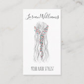 Simple Boho Wedding Hair Stylist Romantic QR Code Visitenkarte (Vorderseite)