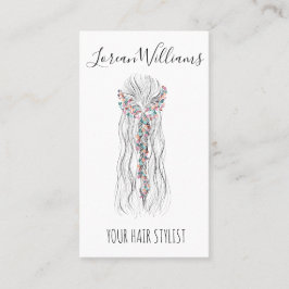 Simple Boho Wedding Hair Stylist Romantic QR Code Visitenkarte