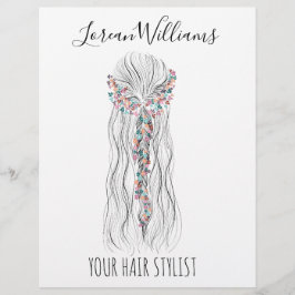 Simple Boho Wedding Hair Stylist Romantische Blume Flyer