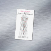 Simple Boho Wedding Hair Stylist Romantische Blume Magnetische Visitenkarte (Beispiel)