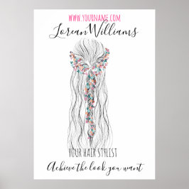 Simple Boho Wedding Hair Stylist Romantische Blume Poster