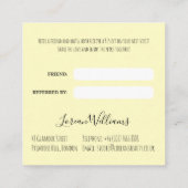 Simple Boho Wedding Hair Stylist Romantische Blume Terminkarte (Rückseite)