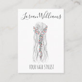 Simple Boho Wedding Hair Stylist Romantische Blume Visitenkarte (Vorderseite)
