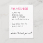 Simple Boho Wedding Hair Stylist Romantische Blume Visitenkarte (Rückseite)