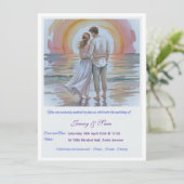Simple Boho Wedding Invitation Card Karte (Stehend Vorderseite)
