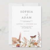 Simple Boho Wildblume Floral Wedding Einladung (Vorderseite)