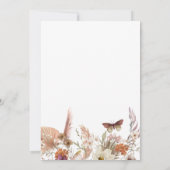 Simple Boho Wildblume Floral Wedding Einladung (Rückseite)