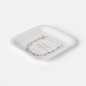 Simple Boho Wildblume Wreath Welcome Baby Dusche Pappteller (Gewinkelt)