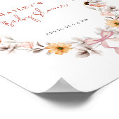 Simple Boho Wildblume Wreath Welcome Baby Dusche Poster (Ecke)