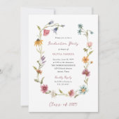 Simple Boho Wildblumen Wreath | Graduierungspartei Einladung (Vorderseite)