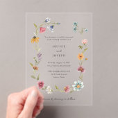 Simple Boho Wildblumen Wreath | Hochzeit Acryleinladungen (Insitu (Handheld))