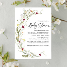 Simple Boho Wreath Wildblume Babydusche
