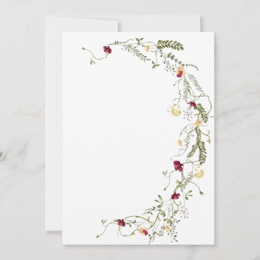 Simple Boho Wreath Wildblume Brautparty Einladung (Rückseite)