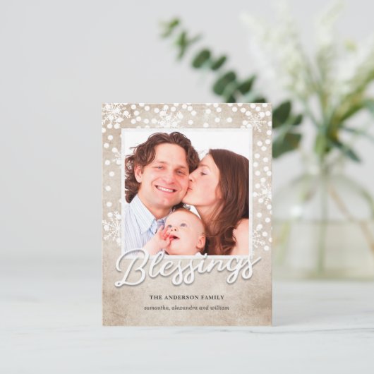 Simple Bokeh Segings Religiöse Weihnachten (Stehend Vorderseite)