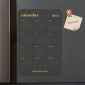 SImple Bold 2024 Dark Gray Calendar Magnet