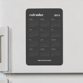 SImple Bold 2024 Dark Gray Calendar Magnet