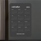 SImple Bold 2024 Dark Gray Calendar Magnet