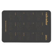 SImple Bold 2024 Dark Gray Calendar Magnet (Horizontal)