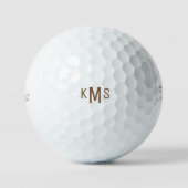 Simple Bold Font Brown Monogram Titleist Pro V1 Golfball (Vorderseite)