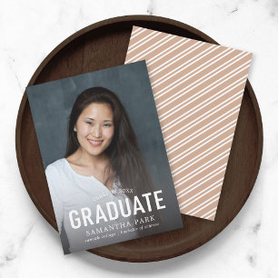 Simple Bold Graduate Photo Graduation Announcement Ankündigung