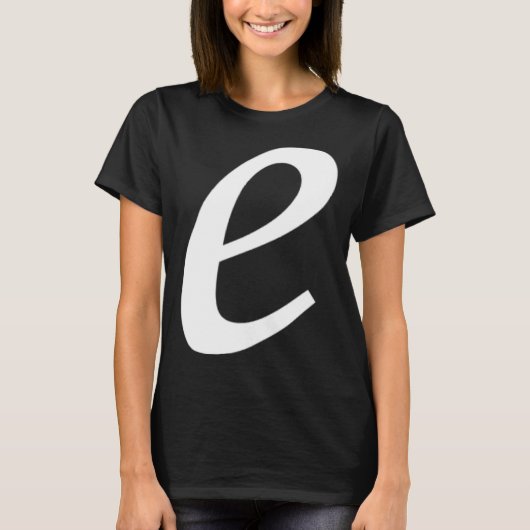 Simple Bold Large White Italic Script Lower Case e T-Shirt (Vorderseite)