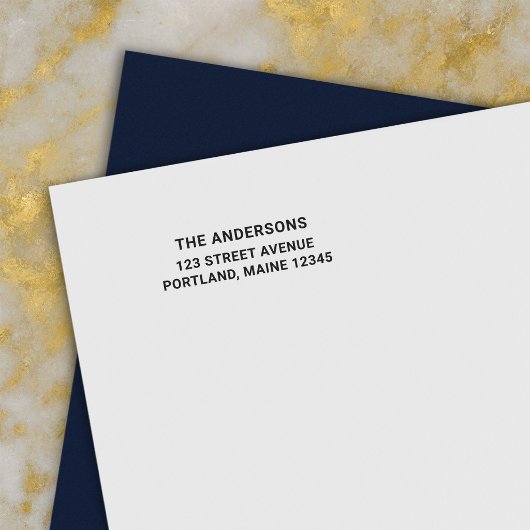 Simple Bold Modern Last Name Return Address Permastempel