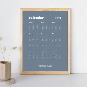 SImple Bold   Schwarz/Weiß-Kalender 2024 Poster