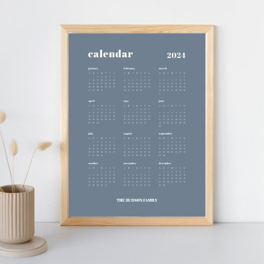 SImple Bold | Schwarz/Weiß-Kalender 2024 Poster