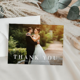 simple bold text wedding thank you card postkarte
