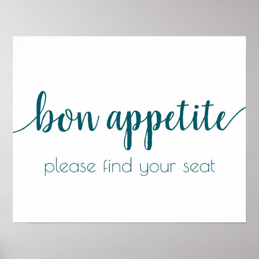 Simple Bon Appetit | Aquamarines Aqua Any Event Si Poster (Vorne)
