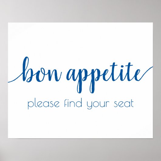 Simple Bon Appetit | French Blue Any Event Sign Poster (Vorne)