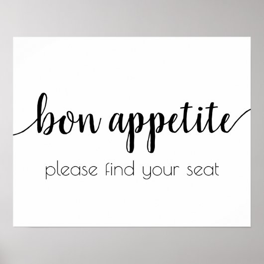 Simple Bon Appetit | Schwarzes Skript Jedes Ereign Poster (Vorne)